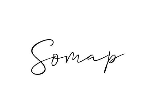 The best way (Allison_Script) to make a short signature is to pick only two or three words in your name. The name Somap include a total of six letters. For converting this name. Somap signature style 2 images and pictures png