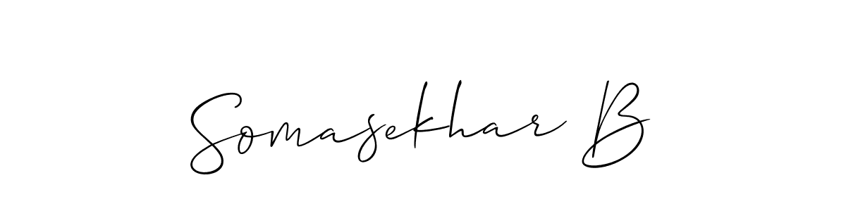 Use a signature maker to create a handwritten signature online. With this signature software, you can design (Allison_Script) your own signature for name Somasekhar B. Somasekhar B signature style 2 images and pictures png