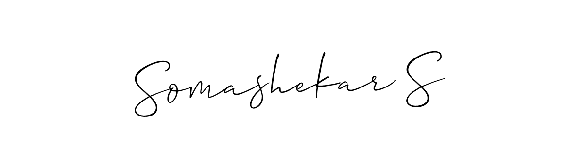 Also You can easily find your signature by using the search form. We will create Somashekar S name handwritten signature images for you free of cost using Allison_Script sign style. Somashekar S signature style 2 images and pictures png