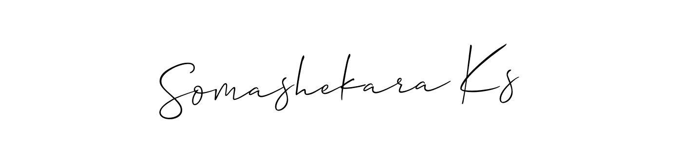 It looks lik you need a new signature style for name Somashekara Ks. Design unique handwritten (Allison_Script) signature with our free signature maker in just a few clicks. Somashekara Ks signature style 2 images and pictures png