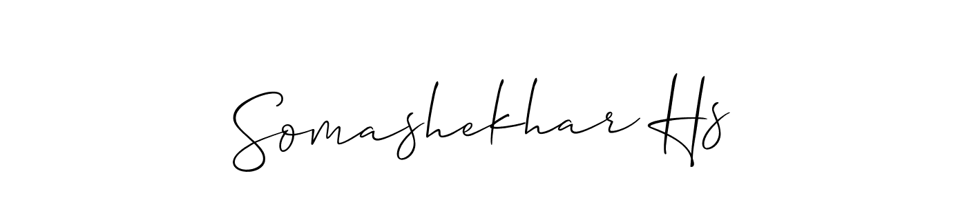 Make a beautiful signature design for name Somashekhar Hs. With this signature (Allison_Script) style, you can create a handwritten signature for free. Somashekhar Hs signature style 2 images and pictures png