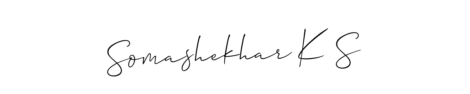 Make a beautiful signature design for name Somashekhar K S. With this signature (Allison_Script) style, you can create a handwritten signature for free. Somashekhar K S signature style 2 images and pictures png
