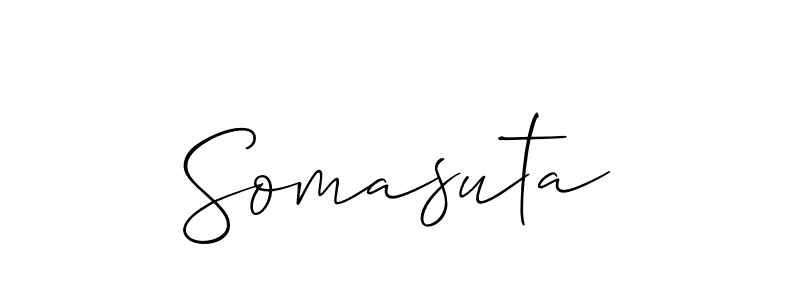 Design your own signature with our free online signature maker. With this signature software, you can create a handwritten (Allison_Script) signature for name Somasuta. Somasuta signature style 2 images and pictures png