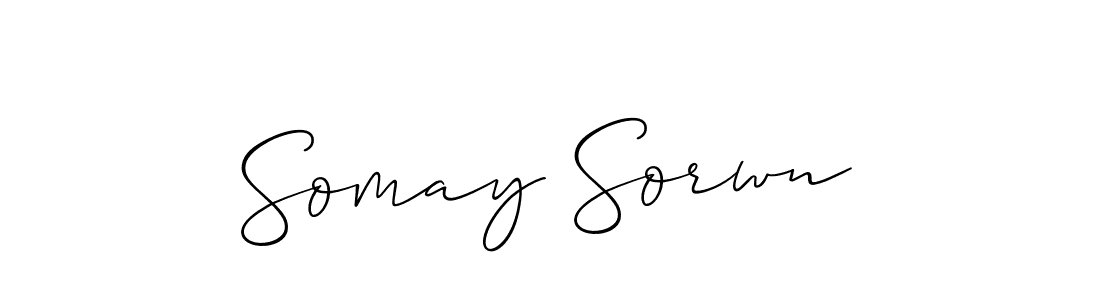 Design your own signature with our free online signature maker. With this signature software, you can create a handwritten (Allison_Script) signature for name Somay Sorwn. Somay Sorwn signature style 2 images and pictures png