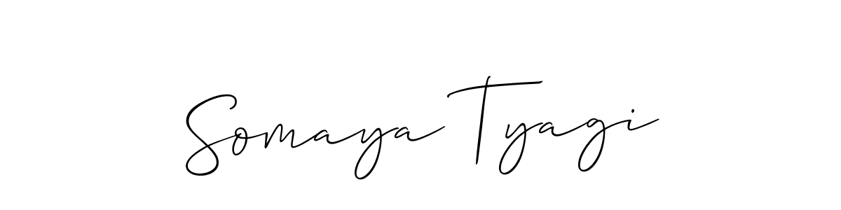 Design your own signature with our free online signature maker. With this signature software, you can create a handwritten (Allison_Script) signature for name Somaya Tyagi. Somaya Tyagi signature style 2 images and pictures png