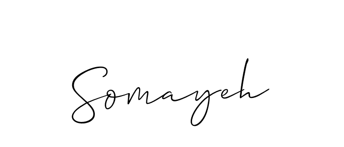 Design your own signature with our free online signature maker. With this signature software, you can create a handwritten (Allison_Script) signature for name Somayeh. Somayeh signature style 2 images and pictures png
