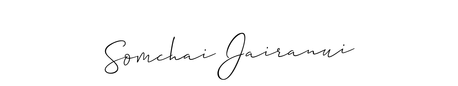 The best way (Allison_Script) to make a short signature is to pick only two or three words in your name. The name Somchai Jairanui include a total of six letters. For converting this name. Somchai Jairanui signature style 2 images and pictures png