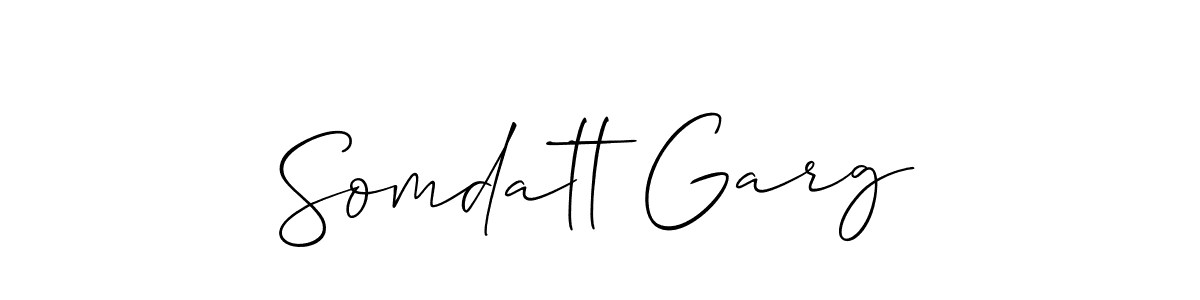 This is the best signature style for the Somdatt Garg name. Also you like these signature font (Allison_Script). Mix name signature. Somdatt Garg signature style 2 images and pictures png