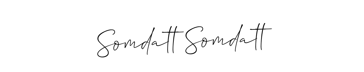 You should practise on your own different ways (Allison_Script) to write your name (Somdatt Somdatt) in signature. don't let someone else do it for you. Somdatt Somdatt signature style 2 images and pictures png