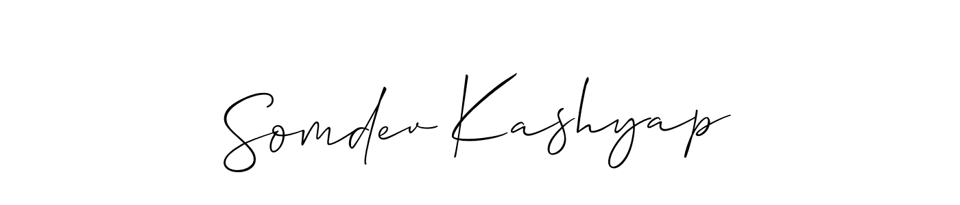 Also we have Somdev Kashyap name is the best signature style. Create professional handwritten signature collection using Allison_Script autograph style. Somdev Kashyap signature style 2 images and pictures png