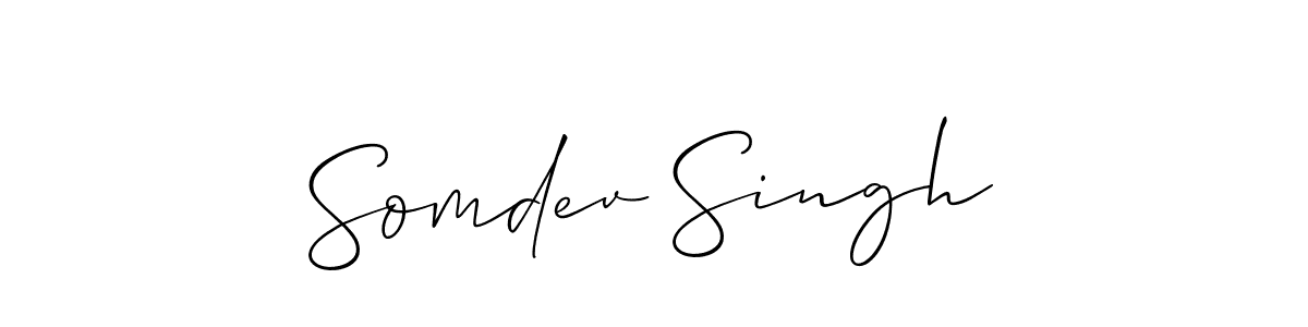 Make a beautiful signature design for name Somdev Singh. With this signature (Allison_Script) style, you can create a handwritten signature for free. Somdev Singh signature style 2 images and pictures png