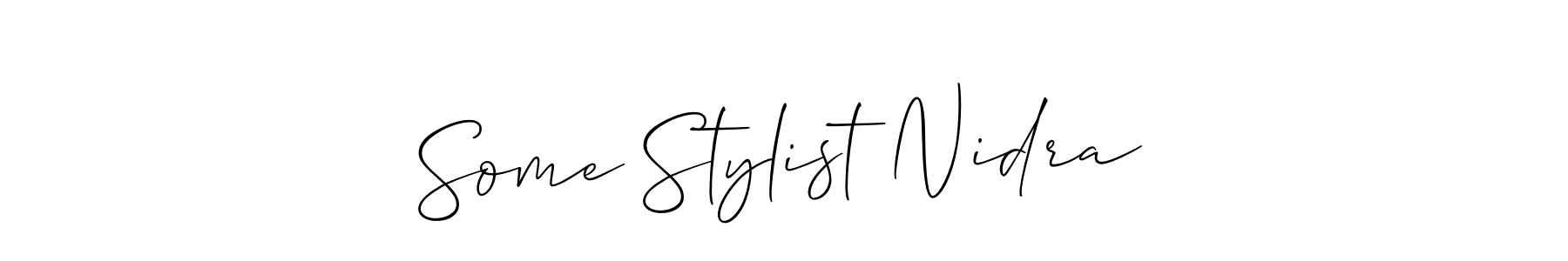 Also we have Some Stylist Nidra name is the best signature style. Create professional handwritten signature collection using Allison_Script autograph style. Some Stylist Nidra signature style 2 images and pictures png