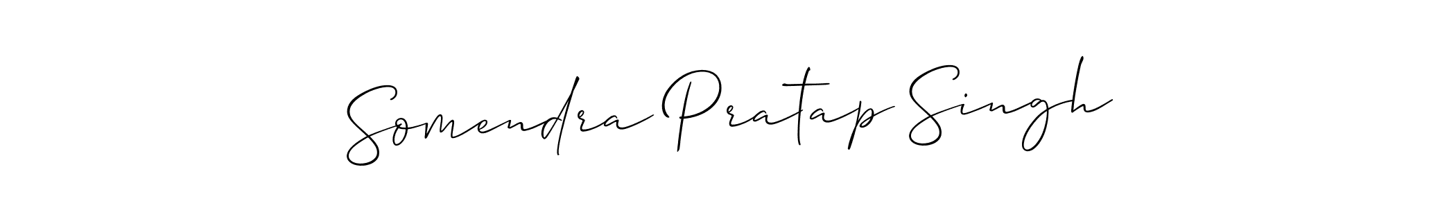 Create a beautiful signature design for name Somendra Pratap Singh. With this signature (Allison_Script) fonts, you can make a handwritten signature for free. Somendra Pratap Singh signature style 2 images and pictures png