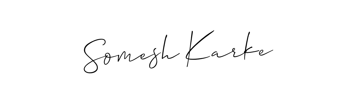 This is the best signature style for the Somesh Karke name. Also you like these signature font (Allison_Script). Mix name signature. Somesh Karke signature style 2 images and pictures png