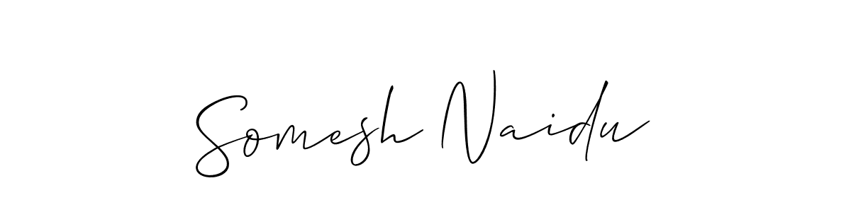 Make a beautiful signature design for name Somesh Naidu. With this signature (Allison_Script) style, you can create a handwritten signature for free. Somesh Naidu signature style 2 images and pictures png