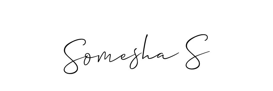 Somesha S stylish signature style. Best Handwritten Sign (Allison_Script) for my name. Handwritten Signature Collection Ideas for my name Somesha S. Somesha S signature style 2 images and pictures png