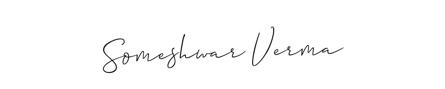 Create a beautiful signature design for name Someshwar Verma. With this signature (Allison_Script) fonts, you can make a handwritten signature for free. Someshwar Verma signature style 2 images and pictures png