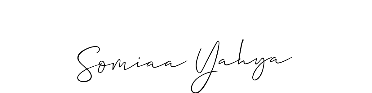 It looks lik you need a new signature style for name Somiaa Yahya. Design unique handwritten (Allison_Script) signature with our free signature maker in just a few clicks. Somiaa Yahya signature style 2 images and pictures png