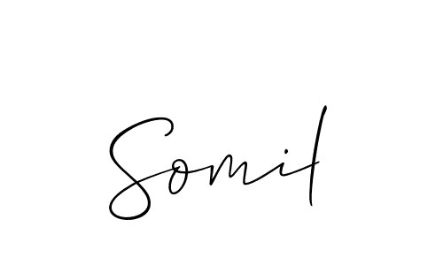 Make a beautiful signature design for name Somil. With this signature (Allison_Script) style, you can create a handwritten signature for free. Somil signature style 2 images and pictures png