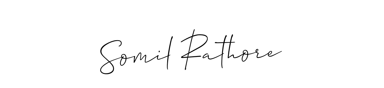 This is the best signature style for the Somil Rathore name. Also you like these signature font (Allison_Script). Mix name signature. Somil Rathore signature style 2 images and pictures png