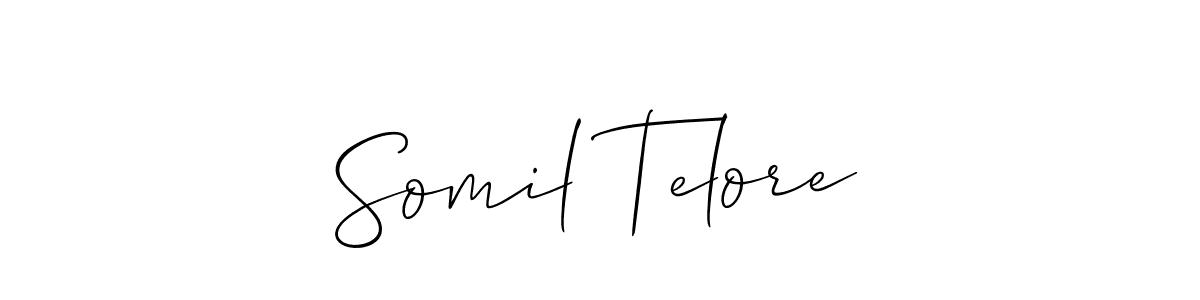 It looks lik you need a new signature style for name Somil Telore. Design unique handwritten (Allison_Script) signature with our free signature maker in just a few clicks. Somil Telore signature style 2 images and pictures png