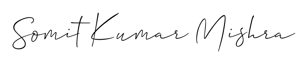 A sleek calligraphic signature for name Somit Kumar Mishra utilizing Allison_Script styling. Great for adding personal signatures to photos and art. Somit Kumar Mishra signature style 2 images and pictures png