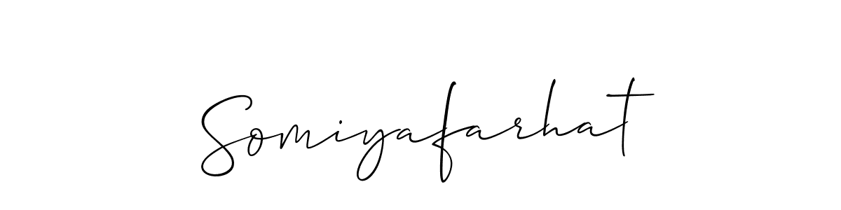 It looks lik you need a new signature style for name Somiyafarhat. Design unique handwritten (Allison_Script) signature with our free signature maker in just a few clicks. Somiyafarhat signature style 2 images and pictures png