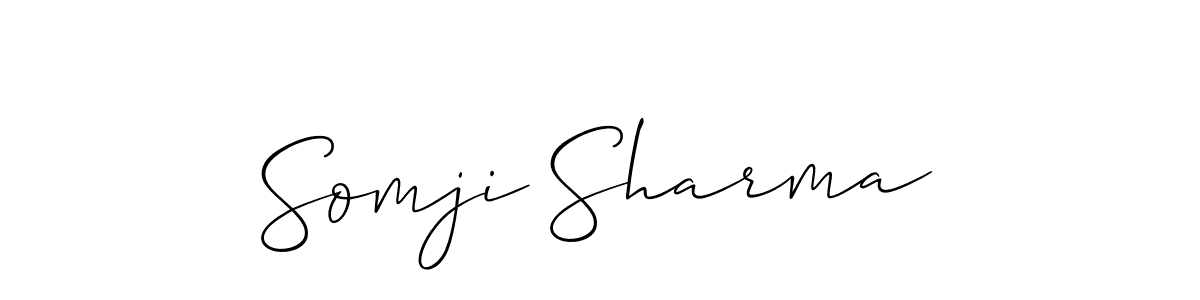 It looks lik you need a new signature style for name Somji Sharma. Design unique handwritten (Allison_Script) signature with our free signature maker in just a few clicks. Somji Sharma signature style 2 images and pictures png