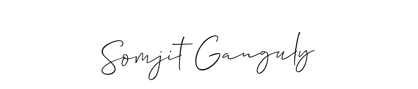 Make a beautiful signature design for name Somjit Ganguly. With this signature (Allison_Script) style, you can create a handwritten signature for free. Somjit Ganguly signature style 2 images and pictures png