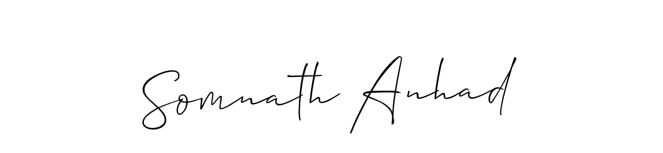 Use a signature maker to create a handwritten signature online. With this signature software, you can design (Allison_Script) your own signature for name Somnath Anhad. Somnath Anhad signature style 2 images and pictures png