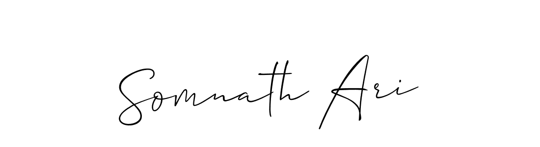 Create a beautiful signature design for name Somnath Ari. With this signature (Allison_Script) fonts, you can make a handwritten signature for free. Somnath Ari signature style 2 images and pictures png