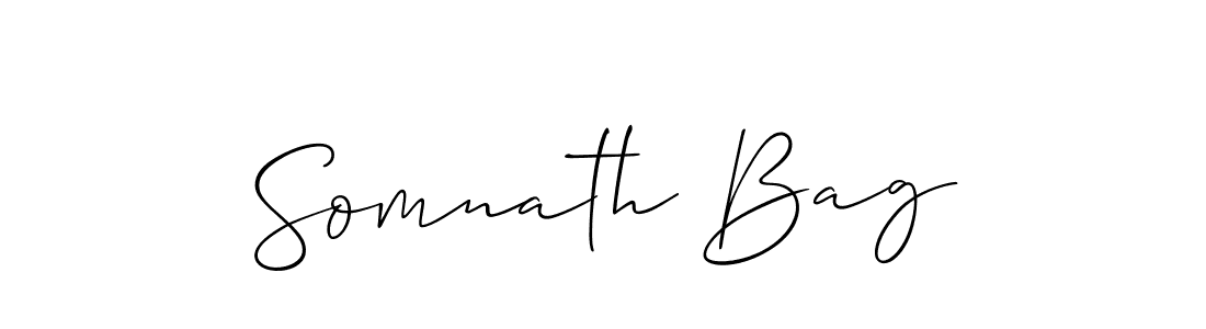 Create a beautiful signature design for name Somnath Bag. With this signature (Allison_Script) fonts, you can make a handwritten signature for free. Somnath Bag signature style 2 images and pictures png