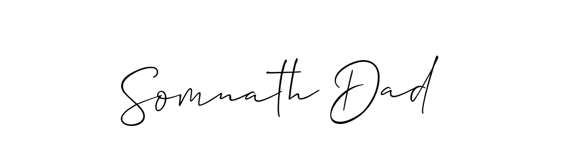 Make a beautiful signature design for name Somnath Dad. With this signature (Allison_Script) style, you can create a handwritten signature for free. Somnath Dad signature style 2 images and pictures png