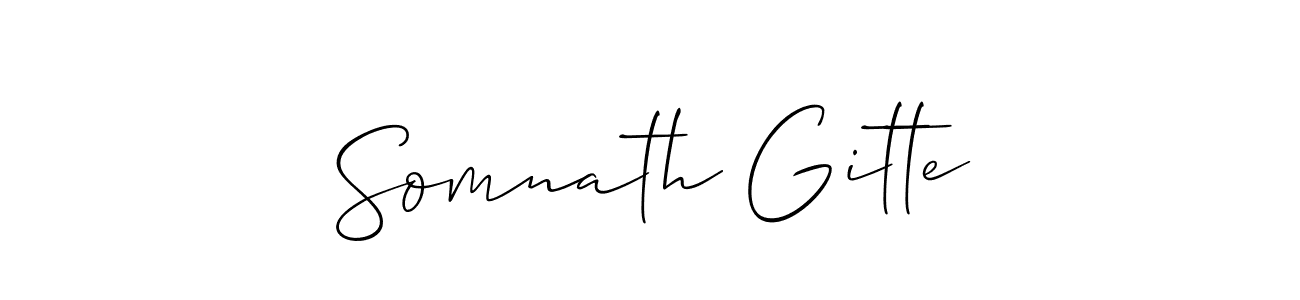 Make a beautiful signature design for name Somnath Gitte. With this signature (Allison_Script) style, you can create a handwritten signature for free. Somnath Gitte signature style 2 images and pictures png