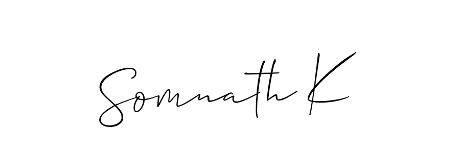 Make a beautiful signature design for name Somnath K. With this signature (Allison_Script) style, you can create a handwritten signature for free. Somnath K signature style 2 images and pictures png