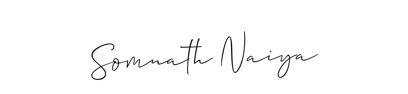 You should practise on your own different ways (Allison_Script) to write your name (Somnath Naiya) in signature. don't let someone else do it for you. Somnath Naiya signature style 2 images and pictures png