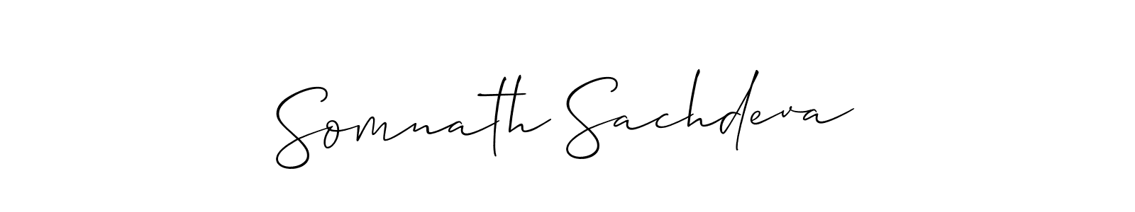 Make a short Somnath Sachdeva signature style. Manage your documents anywhere anytime using Allison_Script. Create and add eSignatures, submit forms, share and send files easily. Somnath Sachdeva signature style 2 images and pictures png