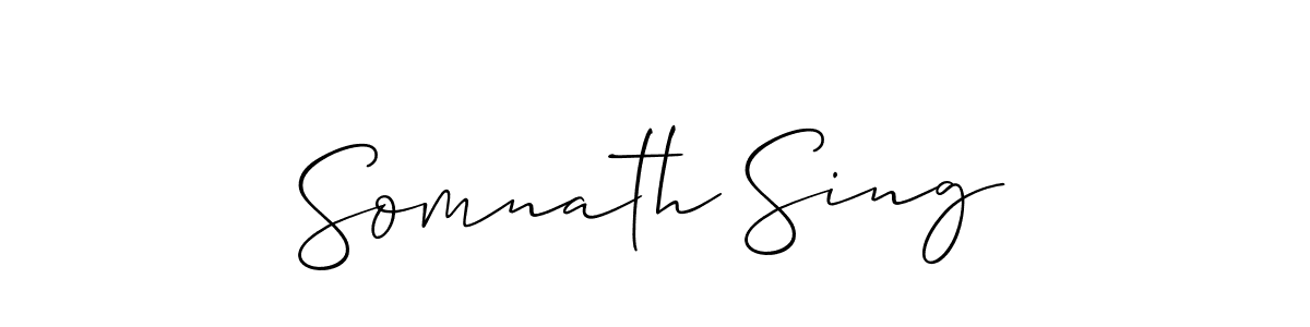 Make a beautiful signature design for name Somnath Sing. With this signature (Allison_Script) style, you can create a handwritten signature for free. Somnath Sing signature style 2 images and pictures png