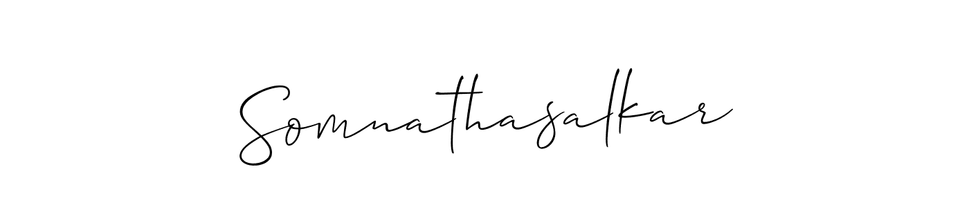 The best way (Allison_Script) to make a short signature is to pick only two or three words in your name. The name Somnathasalkar include a total of six letters. For converting this name. Somnathasalkar signature style 2 images and pictures png