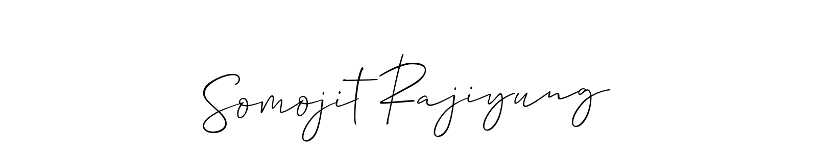 This is the best signature style for the Somojit Rajiyung name. Also you like these signature font (Allison_Script). Mix name signature. Somojit Rajiyung signature style 2 images and pictures png