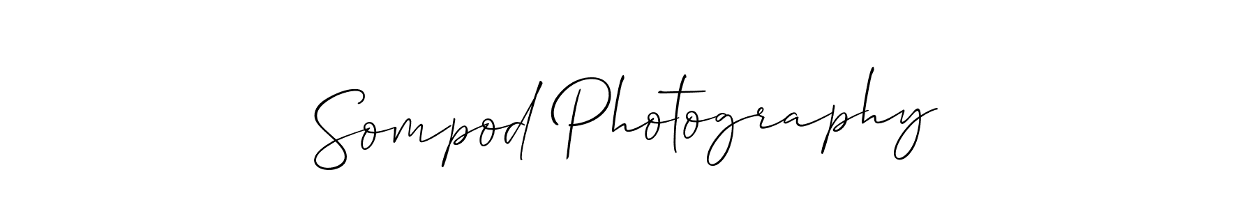 How to make Sompod Photography name signature. Use Allison_Script style for creating short signs online. This is the latest handwritten sign. Sompod Photography signature style 2 images and pictures png