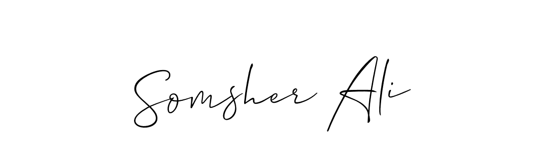 How to make Somsher Ali signature? Allison_Script is a professional autograph style. Create handwritten signature for Somsher Ali name. Somsher Ali signature style 2 images and pictures png