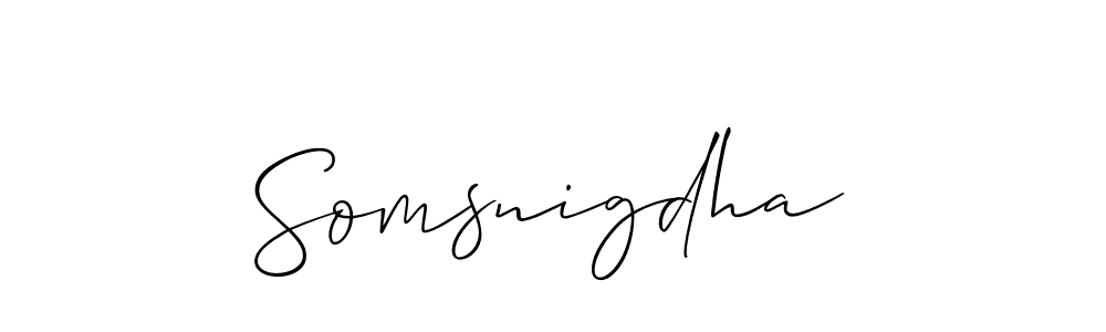 Use a signature maker to create a handwritten signature online. With this signature software, you can design (Allison_Script) your own signature for name Somsnigdha. Somsnigdha signature style 2 images and pictures png
