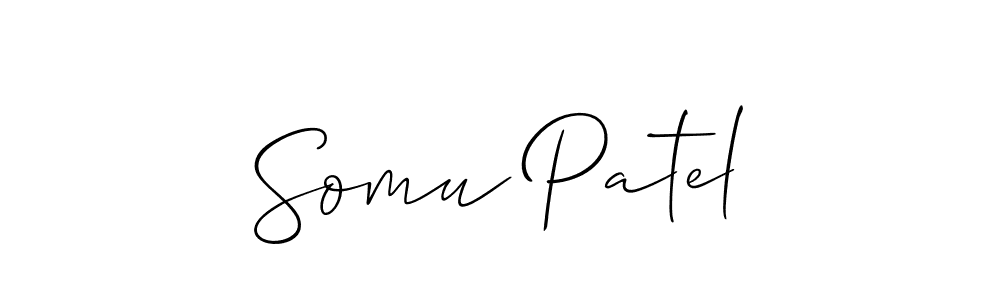 if you are searching for the best signature style for your name Somu Patel. so please give up your signature search. here we have designed multiple signature styles  using Allison_Script. Somu Patel signature style 2 images and pictures png