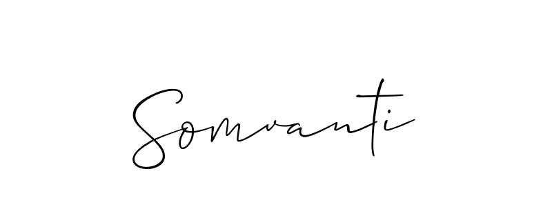 The best way (Allison_Script) to make a short signature is to pick only two or three words in your name. The name Somvanti include a total of six letters. For converting this name. Somvanti signature style 2 images and pictures png