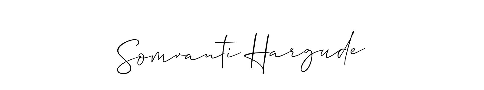 You should practise on your own different ways (Allison_Script) to write your name (Somvanti Hargude) in signature. don't let someone else do it for you. Somvanti Hargude signature style 2 images and pictures png