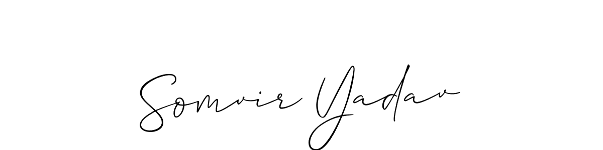 Make a beautiful signature design for name Somvir Yadav. With this signature (Allison_Script) style, you can create a handwritten signature for free. Somvir Yadav signature style 2 images and pictures png