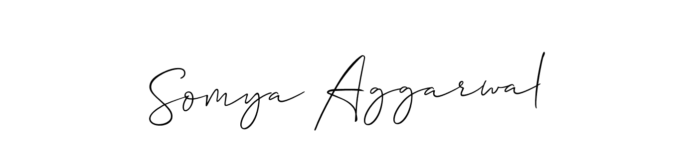 Allison_Script is a professional signature style that is perfect for those who want to add a touch of class to their signature. It is also a great choice for those who want to make their signature more unique. Get Somya Aggarwal name to fancy signature for free. Somya Aggarwal signature style 2 images and pictures png