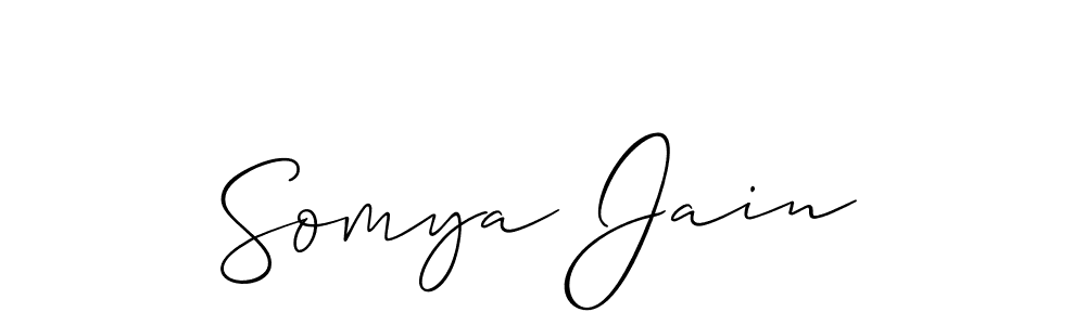 Use a signature maker to create a handwritten signature online. With this signature software, you can design (Allison_Script) your own signature for name Somya Jain. Somya Jain signature style 2 images and pictures png