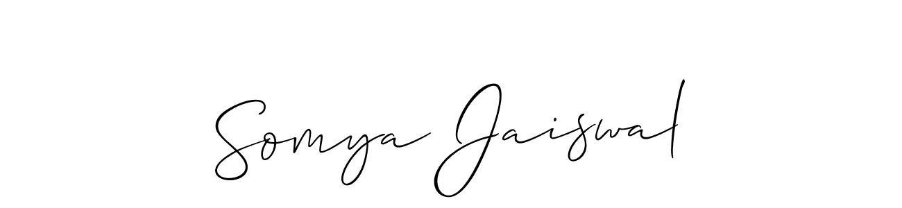 Use a signature maker to create a handwritten signature online. With this signature software, you can design (Allison_Script) your own signature for name Somya Jaiswal. Somya Jaiswal signature style 2 images and pictures png